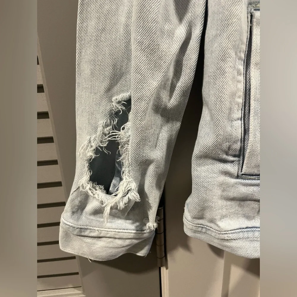 Hollister Light Wash Blue Distressed Denim Jacket